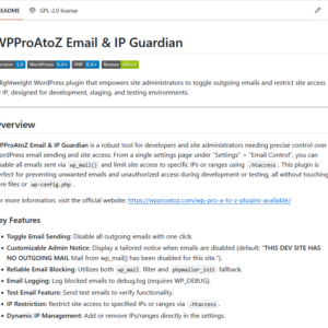 WPProAtoZ Email & IP Guardian